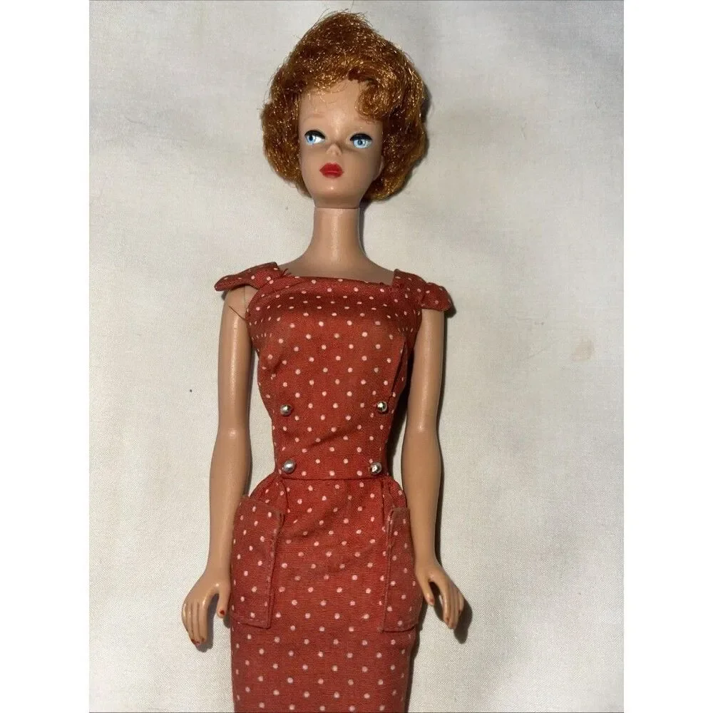 VTG Redhead Titian Early Bubblecut Barbie Only Body Small Knob Lucy Dot Sheath